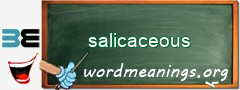 WordMeaning blackboard for salicaceous